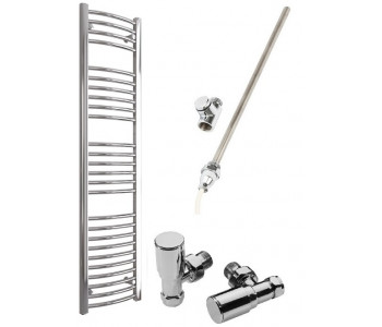 DBS Chrome Dual Fuel Curved Towel Rail 1600mm x 400mm