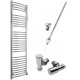 DBS Chrome Dual Fuel Curved Towel Rail 1800mm x 500mm