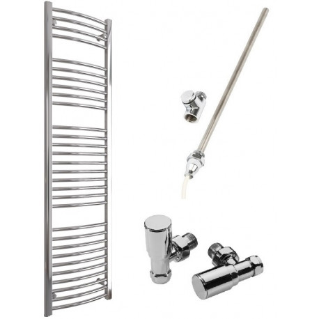 DBS Chrome Dual Fuel Curved Towel Rail 1800mm x 500mm