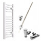 DBS White Dual Fuel Straight Towel Rail 800mm x 300mm