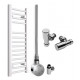 DBS White Dual Fuel Straight Towel Rail 800mm x 300mm Thermostatic