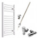 DBS White Dual Fuel Straight Towel Rail 800mm x 400mm