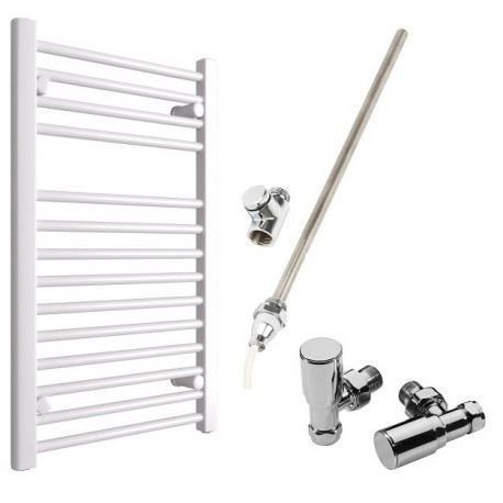 DBS White Dual Fuel Straight Towel Rail 800mm x 500mm