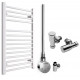 DBS White Dual Fuel Straight Towel Rail 800mm x 500mm Thermostatic