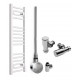 DBS White Dual Fuel Straight Towel Rail 1000mm x 300mm Thermostatic