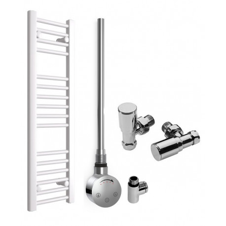 DBS White Dual Fuel Straight Towel Rail 1000mm x 300mm Thermostatic