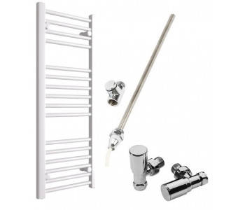 DBS White Dual Fuel Straight Towel Rail 1000mm x 400mm