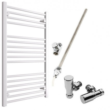 DBS White Dual Fuel Straight Towel Rail 1000mm x 600mm