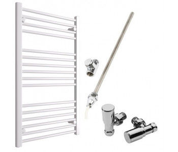 DBS White Dual Fuel Straight Towel Rail 1000mm x 600mm