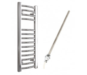 DBS Chrome Electric Only Curved Towel Rail 800mm x 300mm
