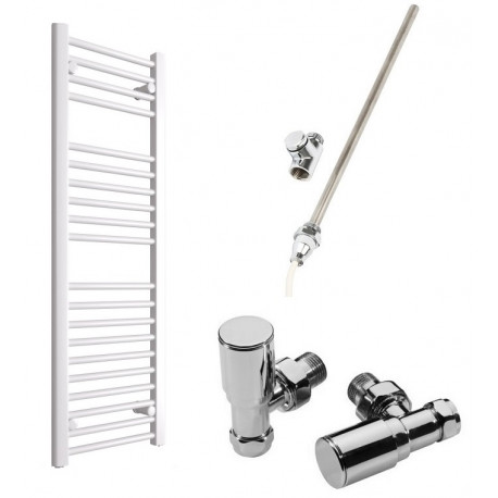 DBS White Dual Fuel Straight Towel Rail 1200mm x 400mm