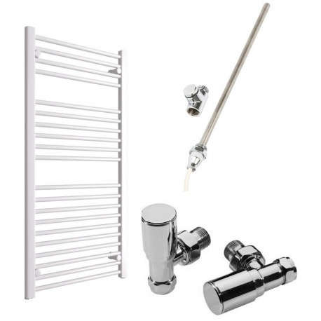 DBS White Dual Fuel Straight Towel Rail 1200mm x 600mm