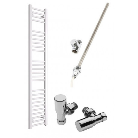 DBS White Dual Fuel Straight Towel Rail 1600mm x 300mm