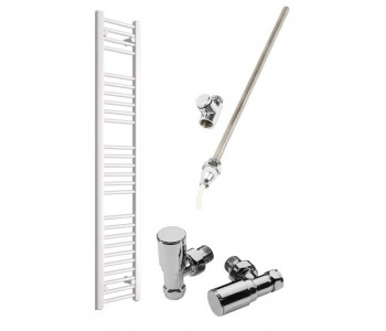 DBS White Dual Fuel Straight Towel Rail 1600mm x 300mm