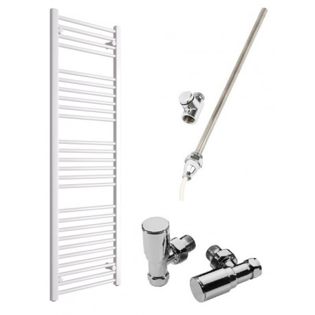 DBS White Dual Fuel Straight Towel Rail 1600mm x 500mm