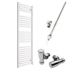 DBS White Dual Fuel Straight Towel Rail 1600mm x 500mm