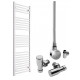 DBS White Dual Fuel Straight Towel Rail 1600mm x 500mm Thermostatic