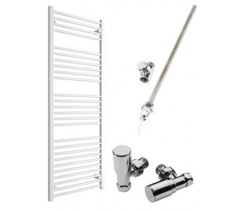 DBS White Dual Fuel Straight Towel Rail 1600mm x 600mm