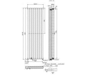 Kartell Boston White Vertical Double Panel Radiator 1800mm x 550mm