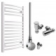 DBS White Dual Fuel Curved Towel Rail 800mm x 500mm Thermostatic