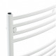 DBS White Dual Fuel Curved Towel Rail 1200mm x 500mm Thermostatic