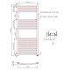 DBS White Dual Fuel Curved Towel Rail 1200mm x 500mm Thermostatic