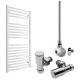 DBS White Dual Fuel Curved Towel Rail 1200mm x 600mm Thermostatic