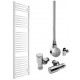 DBS White Dual Fuel Curved Towel Rail 1800mm x 500mm Thermostatic