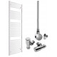 DBS White Dual Fuel Curved Towel Rail 1800mm x 600mm Thermostatic