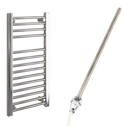 DBS Chrome Electric Only Straight Towel Rail 800mm x 400mm