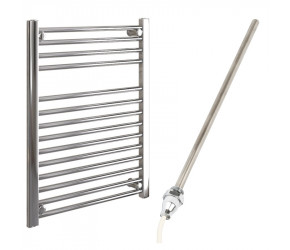 DBS Chrome Electric Only Straight Towel Rail 800mm x 600mm