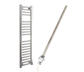 DBS Chrome Electric Only Straight Towel Rail 1200mm x 300mm