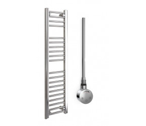 DBS Chrome Electric Only Straight Towel Rail 1200mm x 300mm Thermostatic