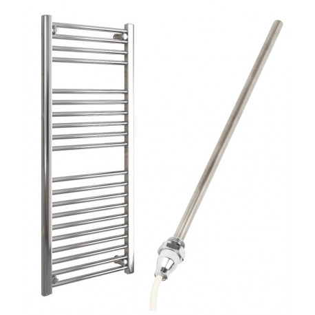 DBS Chrome Electric Only Straight Towel Rail 1200mm x 500mm