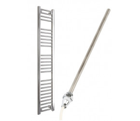 DBS Chrome Electric Only Straight Towel Rail 1600mm x 300mm