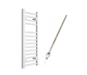 DBS White Electric Only Straight Towel Rail 800mm x 300mm