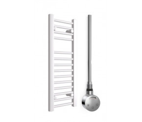 DBS White Electric Only Straight Towel Rail 800mm x 300mm Thermostatic
