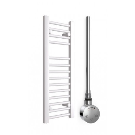 DBS White Electric Only Straight Towel Rail 800mm x 300mm Thermostatic