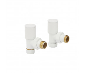 Wyvern White Angled Roundhead Radiator Valves