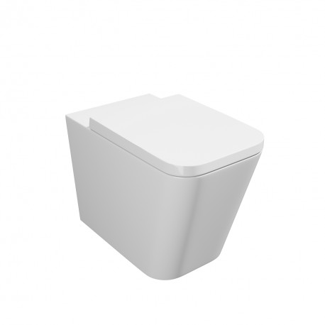 Kartell Genoa Square Rimless Back to Wall Toilet with Soft Close Seat