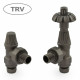 Wyvern Abbey Pewter Angled Thermostatic Radiator Valve & Lockshield