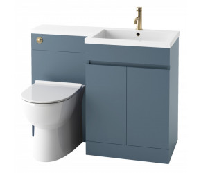 Iona Sky Blue Right Hand 1100mm Bathroom Combination Unit with Toilet and Cistern