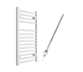 DBS White Electric Only Straight Towel Rail 800mm x 400mm