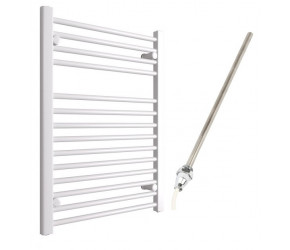 DBS White Electric Only Straight Towel Rail 800mm x 600mm
