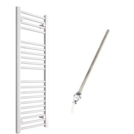 DBS White Electric Only Straight Towel Rail 1200mm x 400mm