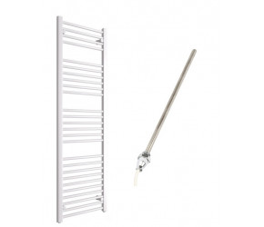 DBS White Electric Only Straight Towel Rail 1600mm x 500mm
