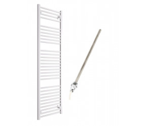 DBS White Electric Only Straight Towel Rail 1800mm x 500mm