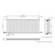 Kartell Aspen Matt Anthracite Horizontal Double Panel Designer Radiator 600mm x 1460mm