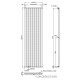 Kartell Aspen Matt Anthracite Vertical Single Panel Designer Radiator 1800mm x 560mm