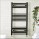Kartell K-Rail 22mm W Steel Straight Black Plated Heated Towel Rail 1000mm H x 500mm W